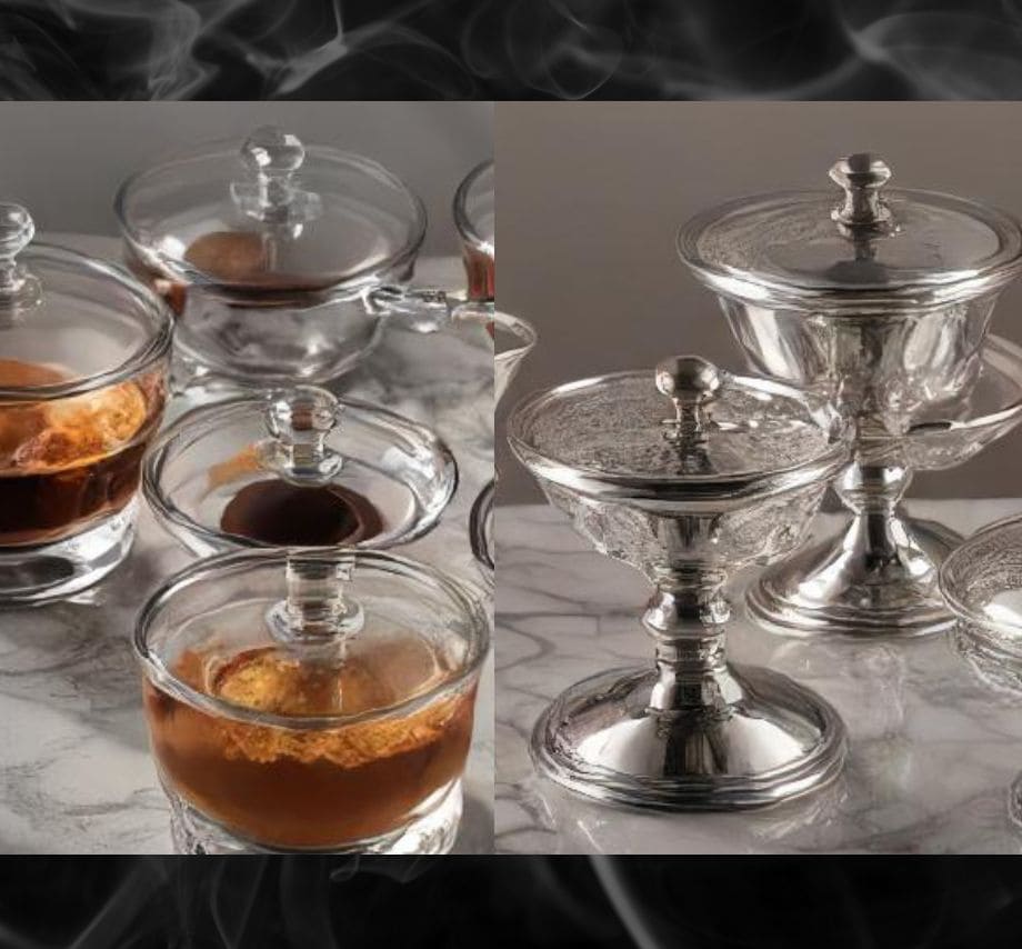 Comparison of glass and metal smoked cocktail covers for mixology enthusiasts and bartenders.