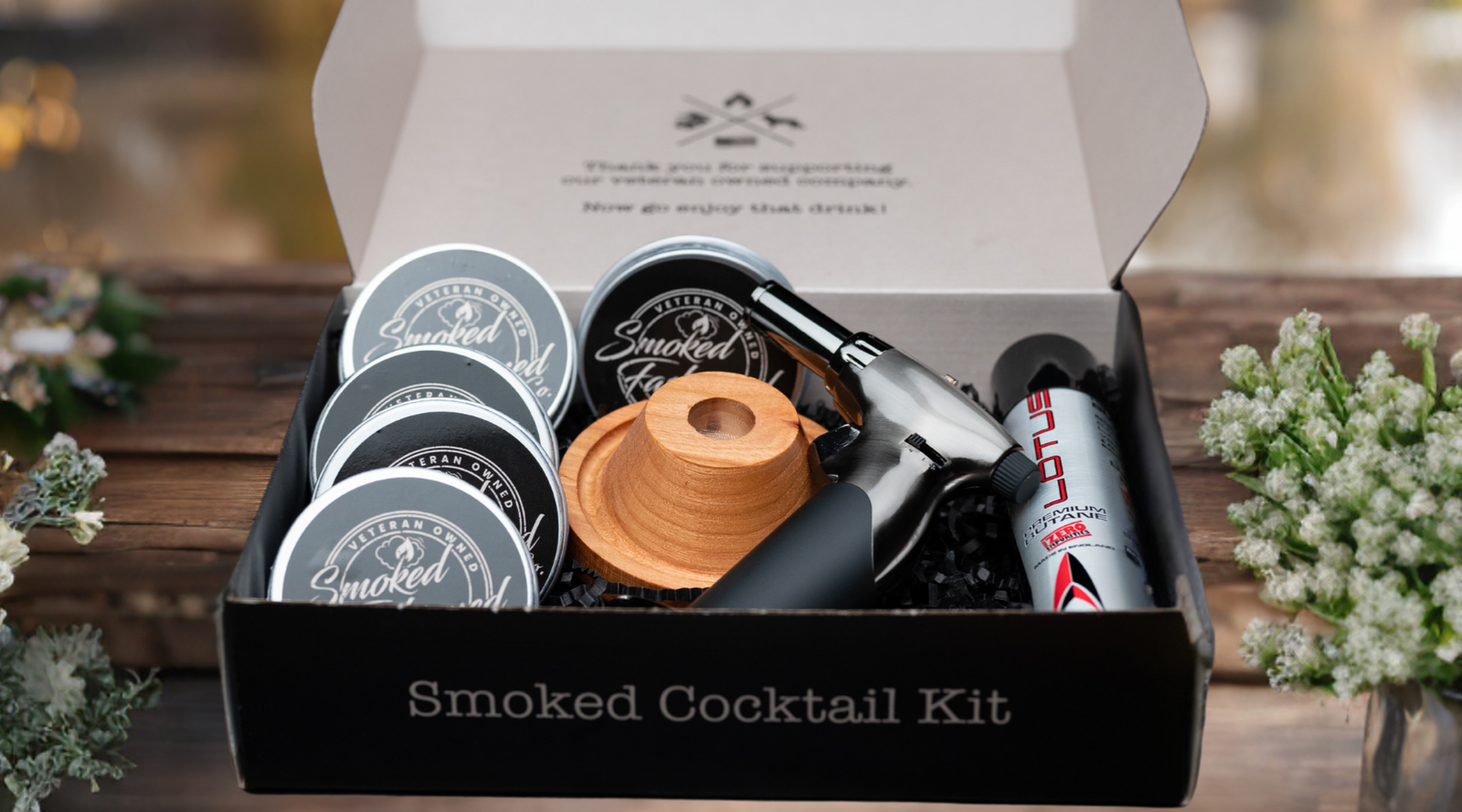 Smoked Fashioned smoker kit styled for spring season